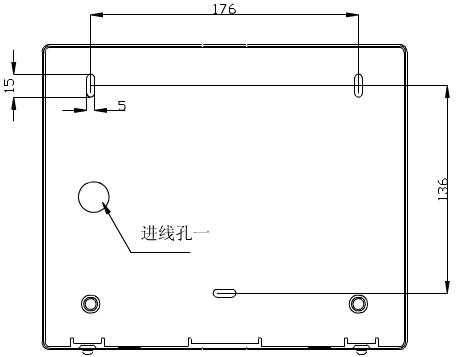 轉換開關采用壁掛式安裝,安裝孔位置和安裝孔距
